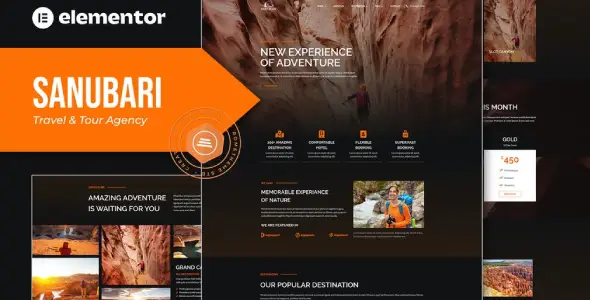 Sanubari – Travel & Tour Agency Elementor Template Kit